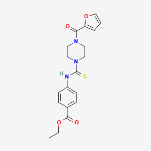 Ethyl 4-({[4-(2-furylcarbonyl)piperazinyl]thioxomethyl}amino)benzoate