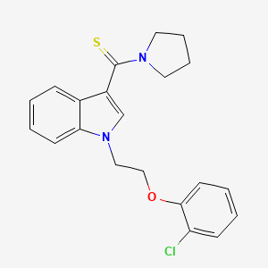 molecular formula C21H21ClN2OS B3700855 1-[2-(2-CHLOROPHENOXY)ETHYL]-3-(PYRROLIDINE-1-CARBOTHIOYL)-1H-INDOLE 