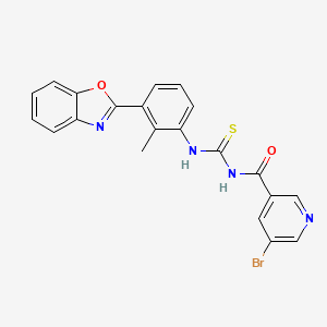 molecular formula C21H15BrN4O2S B3700872 N-[[3-(1,3-benzoxazol-2-yl)-2-methylphenyl]carbamothioyl]-5-bromopyridine-3-carboxamide 