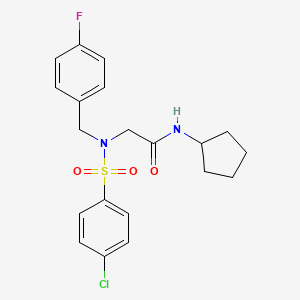 molecular formula C20H22ClFN2O3S B3700883 N~2~-[(4-chlorophenyl)sulfonyl]-N-cyclopentyl-N~2~-(4-fluorobenzyl)glycinamide 