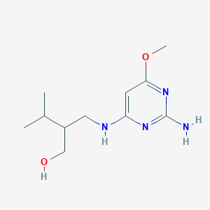 molecular formula C11H20N4O2 B3700909 2-[[(2-Amino-6-methoxypyrimidin-4-yl)amino]methyl]-3-methylbutan-1-ol 