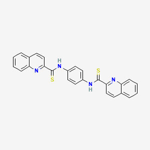 molecular formula C26H18N4S2 B3700916 N-[4-(quinoline-2-carbothioylamino)phenyl]quinoline-2-carbothioamide CAS No. 13041-95-7