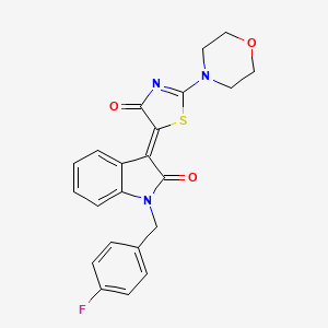 molecular formula C22H18FN3O3S B3700947 1-(4-fluorobenzyl)-3-[2-(4-morpholinyl)-4-oxo-1,3-thiazol-5(4H)-ylidene]-1,3-dihydro-2H-indol-2-one 