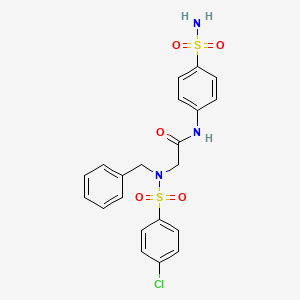 molecular formula C21H20ClN3O5S2 B3700969 N~1~-[4-(aminosulfonyl)phenyl]-N~2~-benzyl-N~2~-[(4-chlorophenyl)sulfonyl]glycinamide 