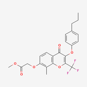 methyl {[8-methyl-4-oxo-3-(4-propylphenoxy)-2-(trifluoromethyl)-4H-chromen-7-yl]oxy}acetate