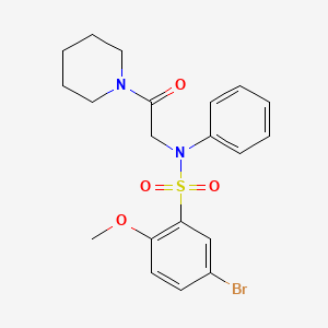 molecular formula C20H23BrN2O4S B3701005 5-bromo-2-methoxy-N-(2-oxo-2-piperidin-1-ylethyl)-N-phenylbenzenesulfonamide 