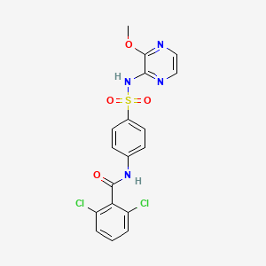 molecular formula C18H14Cl2N4O4S B3701031 2,6-dichloro-N-[4-[(3-methoxypyrazin-2-yl)sulfamoyl]phenyl]benzamide 