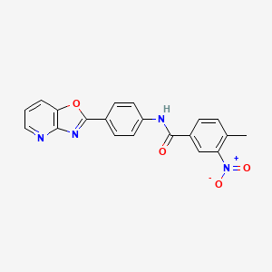 molecular formula C20H14N4O4 B3701059 4-methyl-3-nitro-N-[4-([1,3]oxazolo[4,5-b]pyridin-2-yl)phenyl]benzamide 