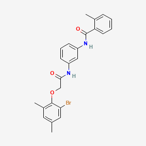 molecular formula C24H23BrN2O3 B3701069 N-(3-{[(2-bromo-4,6-dimethylphenoxy)acetyl]amino}phenyl)-2-methylbenzamide 