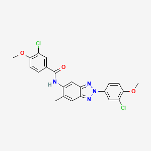 molecular formula C22H18Cl2N4O3 B3701072 3-chloro-N-[2-(3-chloro-4-methoxyphenyl)-6-methyl-2H-benzotriazol-5-yl]-4-methoxybenzamide 