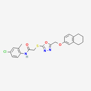 N-(4-chloro-2-methylphenyl)-2-[[5-(5,6,7,8-tetrahydronaphthalen-2-yloxymethyl)-1,3,4-oxadiazol-2-yl]sulfanyl]acetamide