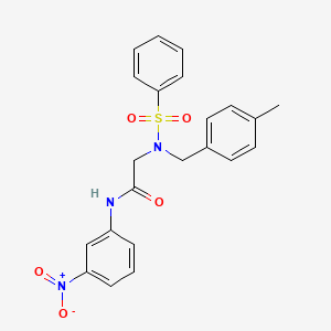 2-[benzenesulfonyl-[(4-methylphenyl)methyl]amino]-N-(3-nitrophenyl)acetamide