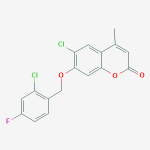 6-CHLORO-7-[(2-CHLORO-4-FLUOROPHENYL)METHOXY]-4-METHYL-2H-CHROMEN-2-ONE