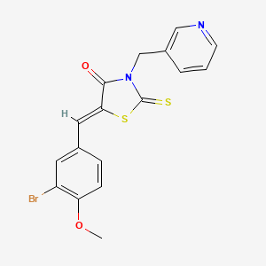 molecular formula C17H13BrN2O2S2 B3701135 5-(3-bromo-4-methoxybenzylidene)-3-(3-pyridinylmethyl)-2-thioxo-1,3-thiazolidin-4-one 