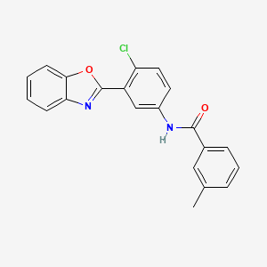 molecular formula C21H15ClN2O2 B3701138 N-[3-(1,3-benzoxazol-2-yl)-4-chlorophenyl]-3-methylbenzamide 