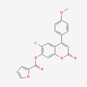 6-chloro-4-(4-methoxyphenyl)-2-oxo-2H-chromen-7-yl furan-2-carboxylate