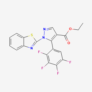 molecular formula C19H11F4N3O2S B3701170 ethyl 1-(1,3-benzothiazol-2-yl)-5-(2,3,4,5-tetrafluorophenyl)-1H-pyrazole-4-carboxylate 