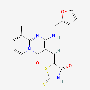 2-[(furan-2-ylmethyl)amino]-9-methyl-3-[(Z)-(4-oxo-2-thioxo-1,3-thiazolidin-5-ylidene)methyl]-4H-pyrido[1,2-a]pyrimidin-4-one