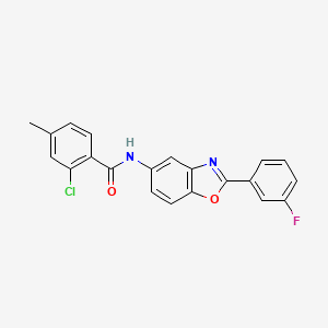 2-chloro-N-[2-(3-fluorophenyl)-1,3-benzoxazol-5-yl]-4-methylbenzamide