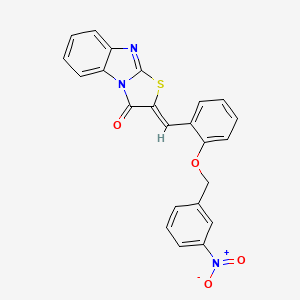 molecular formula C23H15N3O4S B3701195 (2Z)-2-{2-[(3-nitrobenzyl)oxy]benzylidene}[1,3]thiazolo[3,2-a]benzimidazol-3(2H)-one 