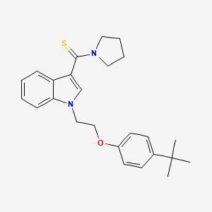 molecular formula C25H30N2OS B3701206 1-[2-(4-TERT-BUTYLPHENOXY)ETHYL]-3-(PYRROLIDINE-1-CARBOTHIOYL)-1H-INDOLE 