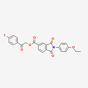 molecular formula C25H18FNO6 B3701214 2-(4-fluorophenyl)-2-oxoethyl 2-(4-ethoxyphenyl)-1,3-dioxo-5-isoindolinecarboxylate 