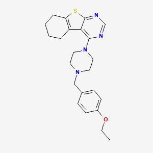 4-[4-(4-ethoxybenzyl)-1-piperazinyl]-5,6,7,8-tetrahydro[1]benzothieno[2,3-d]pyrimidine