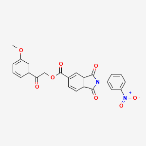 molecular formula C24H16N2O8 B3701258 2-(3-methoxyphenyl)-2-oxoethyl 2-(3-nitrophenyl)-1,3-dioxo-5-isoindolinecarboxylate 