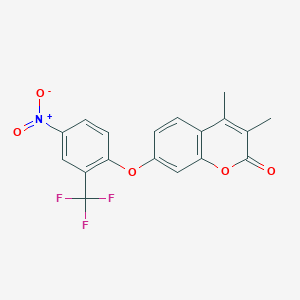 3,4-dimethyl-7-[4-nitro-2-(trifluoromethyl)phenoxy]-2H-chromen-2-one