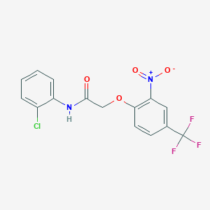 molecular formula C15H10ClF3N2O4 B3701279 N-(2-chlorophenyl)-2-[2-nitro-4-(trifluoromethyl)phenoxy]acetamide 