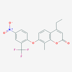 4-ethyl-8-methyl-7-[4-nitro-2-(trifluoromethyl)phenoxy]-2H-chromen-2-one