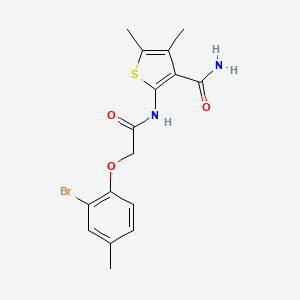 molecular formula C16H17BrN2O3S B3701297 2-[2-(2-BROMO-4-METHYLPHENOXY)ACETAMIDO]-4,5-DIMETHYLTHIOPHENE-3-CARBOXAMIDE 