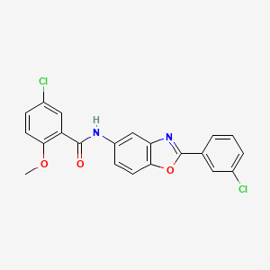 5-chloro-N-[2-(3-chlorophenyl)-1,3-benzoxazol-5-yl]-2-methoxybenzamide