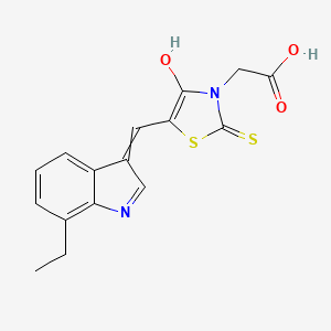 {5-[(7-ethyl-1H-indol-3-yl)methylene]-4-oxo-2-thioxo-1,3-thiazolidin-3-yl}acetic acid