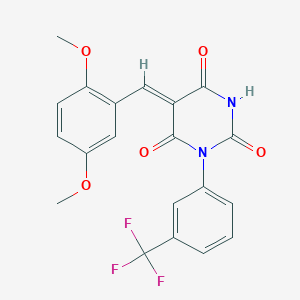 (5Z)-5-[(2,5-dimethoxyphenyl)methylidene]-1-[3-(trifluoromethyl)phenyl]-1,3-diazinane-2,4,6-trione