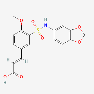 (E)-3-[3-(Benzo[1,3]dioxol-5-ylsulfamoyl)-4-methoxy-phenyl]-acrylic acid