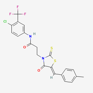 N-[4-chloro-3-(trifluoromethyl)phenyl]-3-[5-(4-methylbenzylidene)-4-oxo-2-thioxo-1,3-thiazolidin-3-yl]propanamide