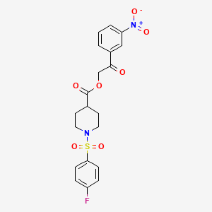 molecular formula C20H19FN2O7S B3701453 2-(3-nitrophenyl)-2-oxoethyl 1-[(4-fluorophenyl)sulfonyl]-4-piperidinecarboxylate 