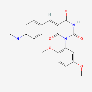 (5Z)-1-(2,5-dimethoxyphenyl)-5-[[4-(dimethylamino)phenyl]methylidene]-1,3-diazinane-2,4,6-trione