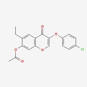 molecular formula C19H15ClO5 B3701478 [3-(4-Chlorophenoxy)-6-ethyl-4-oxochromen-7-yl] acetate 