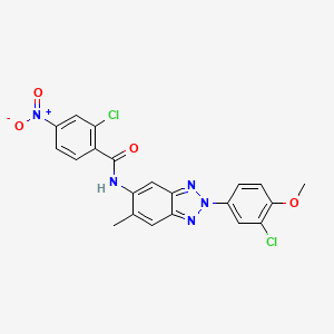 2-chloro-N-[2-(3-chloro-4-methoxyphenyl)-6-methyl-2H-benzotriazol-5-yl]-4-nitrobenzamide