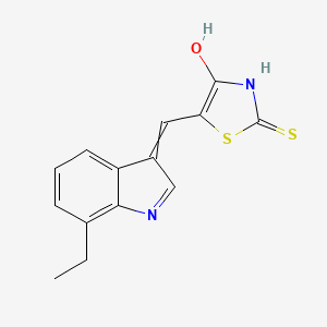 molecular formula C14H12N2OS2 B3701498 5-[(7-ethyl-1H-indol-3-yl)methylene]-2-thioxo-1,3-thiazolidin-4-one 