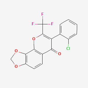 molecular formula C17H8ClF3O4 B3701502 7-(2-Chlorophenyl)-8-(trifluoromethyl)-[1,3]dioxolo[4,5-h]chromen-6-one 