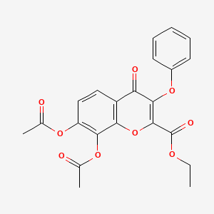 molecular formula C22H18O9 B3701513 Ethyl 7,8-diacetyloxy-4-oxo-3-phenoxychromene-2-carboxylate 