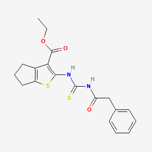 ethyl 2-({[(phenylacetyl)amino]carbonothioyl}amino)-5,6-dihydro-4H-cyclopenta[b]thiophene-3-carboxylate