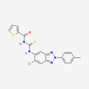 molecular formula C19H14ClN5OS2 B3701566 N-{[6-chloro-2-(4-methylphenyl)-2H-benzotriazol-5-yl]carbamothioyl}thiophene-2-carboxamide 