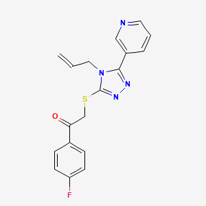 molecular formula C18H15FN4OS B3701574 1-(4-fluorophenyl)-2-{[4-(prop-2-en-1-yl)-5-(pyridin-3-yl)-4H-1,2,4-triazol-3-yl]sulfanyl}ethanone 