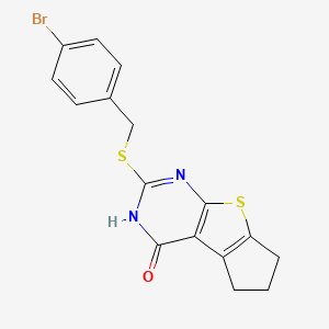 2-[(4-bromobenzyl)thio]-3,5,6,7-tetrahydro-4H-cyclopenta[4,5]thieno[2,3-d]pyrimidin-4-one