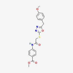 Methyl 4-[({[5-(4-methoxybenzyl)-1,3,4-oxadiazol-2-yl]sulfanyl}acetyl)amino]benzoate