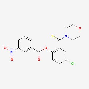 molecular formula C18H15ClN2O5S B3701590 4-chloro-2-(4-morpholinylcarbonothioyl)phenyl 3-nitrobenzoate 